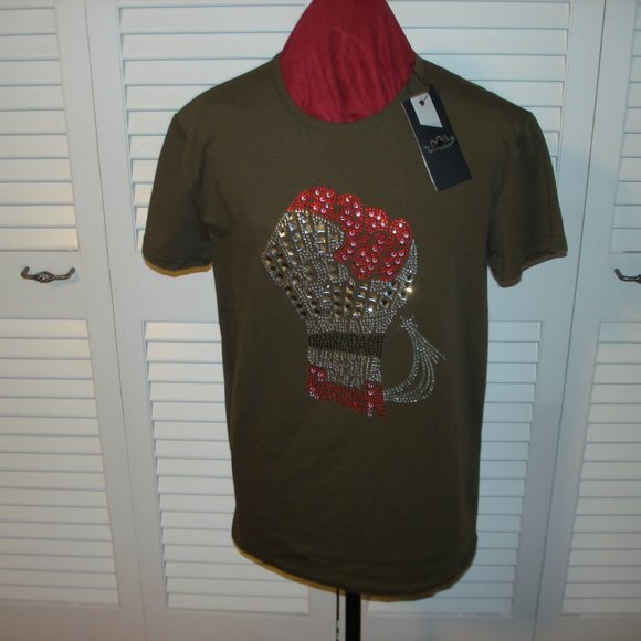 Heads or tails Other - Heads or Tails Men’s Bling Studded Fist Tee, Med